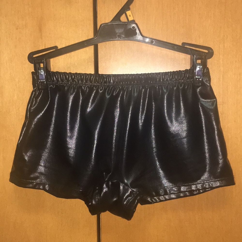 Black Faux Leather Booty Shorts